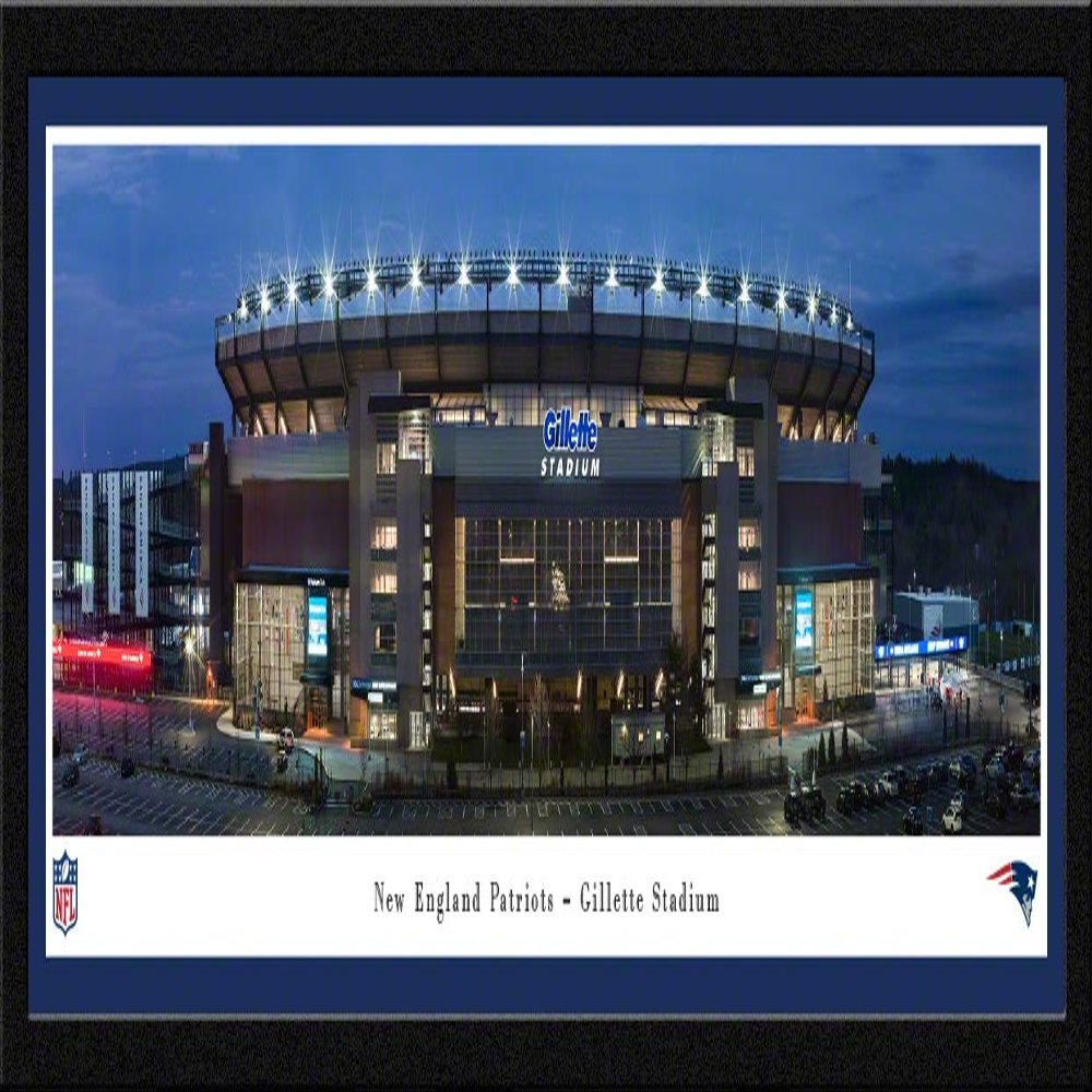 Gillette Stadium, Home of the New England Patriots - 42x15.5-inch Single Mat, Select Framed Picture by Blakeway Panoramas