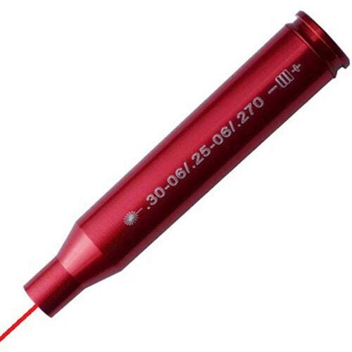 MY Premium Quality.30-06/.25-06/.270WIN Bore Sight Laser Red Dot Cartridge Laser bore Sighter, Aluminum Red Finish (Latest Version)