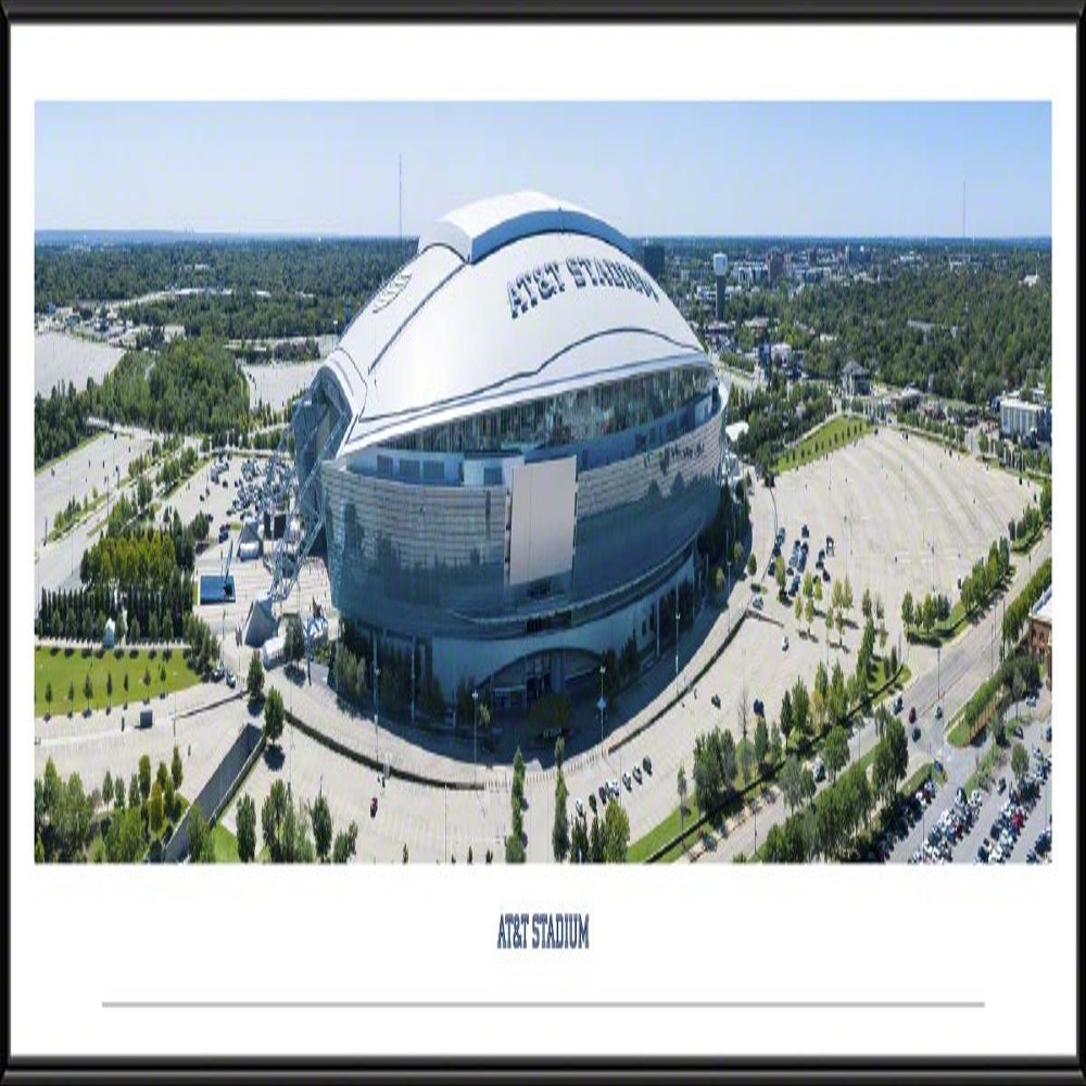 AT&T Stadium - 40.25x13.75-inch Standard Framed Print by Blakeway Panoramas