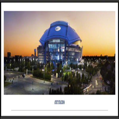 AT&T Stadium - 40.25x13.75-inch Standard Framed Print by Blakeway Panoramas