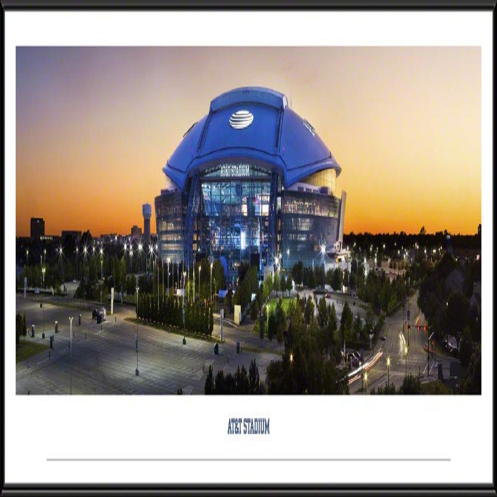 AT&T Stadium - 40.25x13.75-inch Standard Framed Print by Blakeway Panoramas
