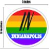 Indianapolis in Indiana Marion County Rainbow Pride Flag 6 Stripes Pride Flag Euro Decal Bumper Sticker 3M Vinyl 3" x 5" view 4