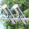 2PCS Tournament Style Boat Fishing Rod Holders, 316 Stainless Steel Clamp on 7/8" to 1" Rail, 360 Adjustable Fishing Rod Holder view 1