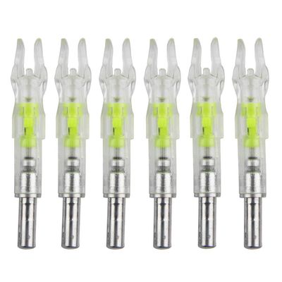 6 PCS No Tool Require Automatically Compound Bow Shooting Archery Bow String Light Up Nock 6.3mm Inner Diameter Arrow Nock(Yellow)
