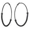 80MM Hoop Earrings 316L Stainless Steel Black Color Chunky Hoops Mesh Earrings for Women view 1
