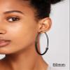80MM Hoop Earrings 316L Stainless Steel Black Color Chunky Hoops Mesh Earrings for Women view 2
