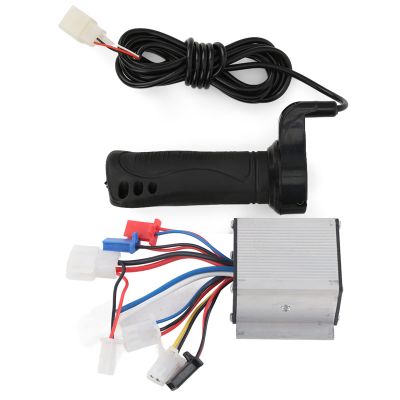 Demeras 24V 250W Brush Controller with Thumb Throttle Grip Excellent Heat Dissipation E?Scooter Controller & Handlebar Suitable for Cycling and Hiking Electric, Cars and Scooters