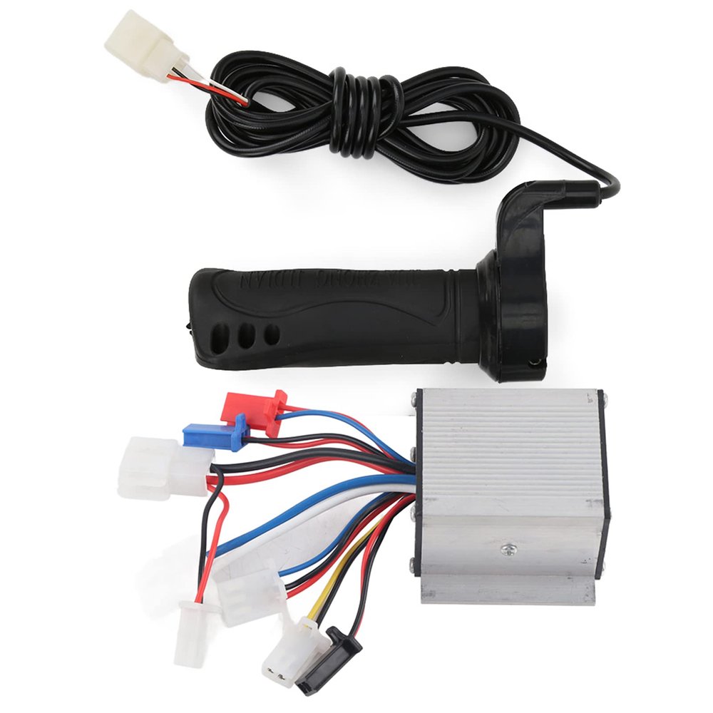 Demeras 24V 250W Brush Controller with Thumb Throttle Grip Excellent Heat Dissipation E?Scooter Controller & Handlebar Suitable for Cycling and Hiking Electric, Cars and Scooters
