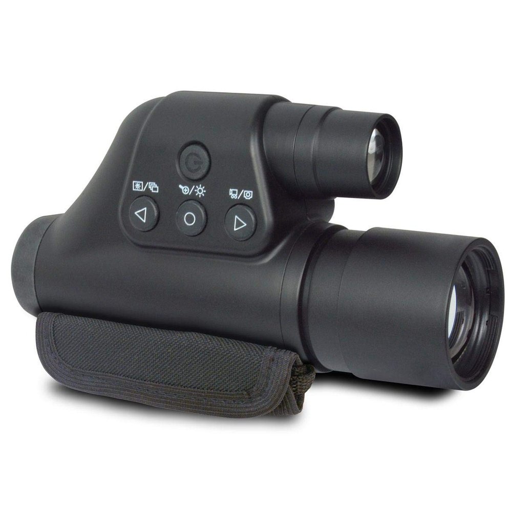 Night Owl Optics Night Scope, 3-Power Night Vision Monocular Camera for Image, Video Capture, 3X Magnification 6X Digital Zoom, Powerful Infrared Illuminator, Black