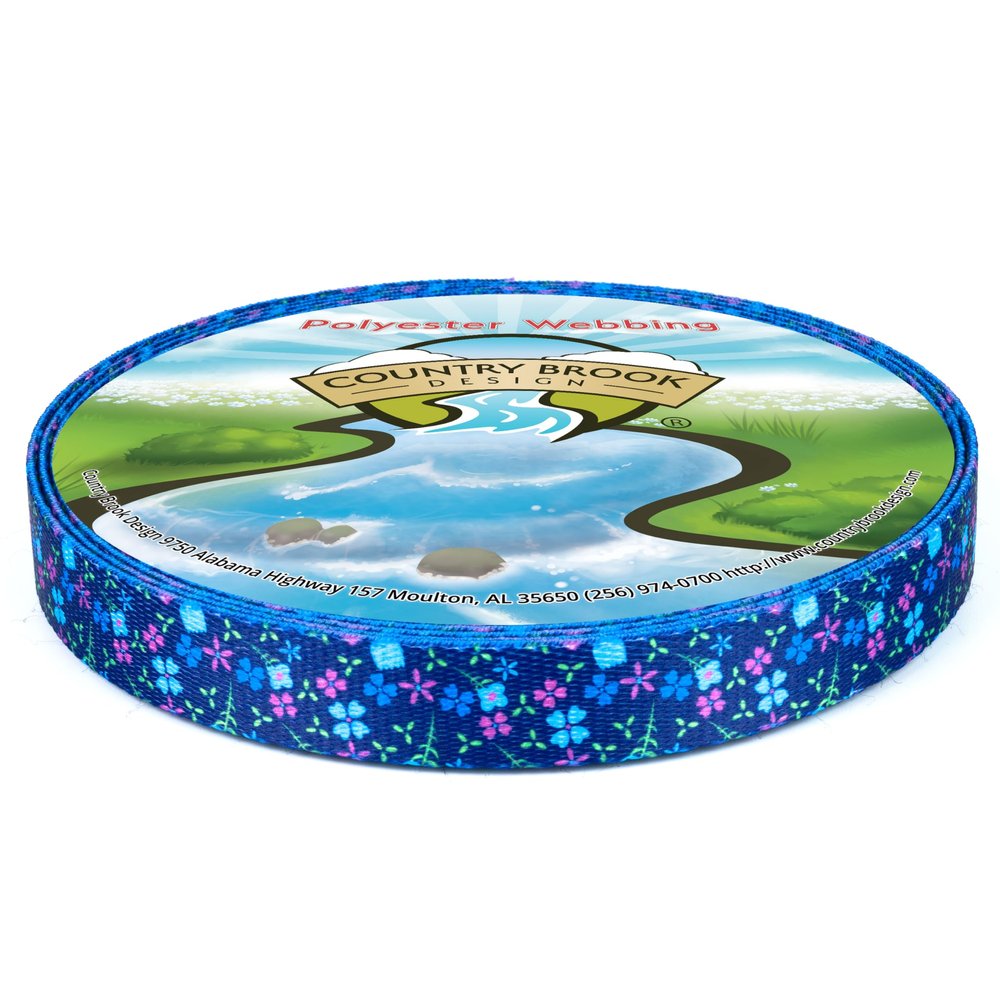 Country Brook Design - Blueberry Fields Polyester Webbing (1/2 Inch, 20 Yards)