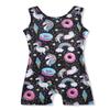 HOZIY Gymnastics Biketards for Girls Size 7-8 7/8 Years Old Black Unicorn Donuts Ice Cream view 1