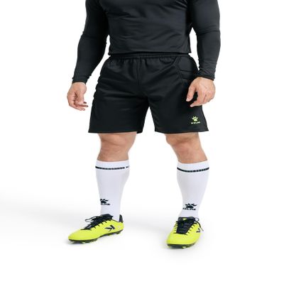 KELME Kid's Goalkeeper Shorts - Padded Soccer Goalie Shorts, Boys/Girls,Size 12, Black/Green