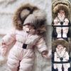 Letuwj Unisex Infant Toddler Winter Snowsuits Hooded Jumpsuit Warm Thick Coat Outfit Pink 60cm view 2