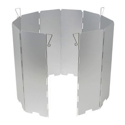 SUNDRY Windscreen, Large, Secures with 4 Pegs, Windproof, Windscreen Board, Aluminum, Lightweight, Foldable, 10 Panels