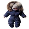Letuwj Unisex Infant Toddler Winter Snowsuits Hooded Jumpsuit Warm Thick Coat Outfit Navy Blue 90cm
