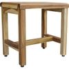 HomeRoots Compact Rectangular Teak Shower Or Outdoor Bench in Natural Finish view 1