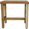 HomeRoots Compact Rectangular Teak Shower Or Outdoor Bench in Natural Finish view 2