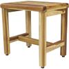 HomeRoots Compact Rectangular Teak Shower Or Outdoor Bench in Natural Finish view 3
