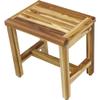 HomeRoots Compact Rectangular Teak Shower Or Outdoor Bench in Natural Finish view 4