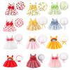 Baby Girl Tutu Dress Summer Sleeveless Rainbow Polka Dot Bowknot Flower Dresses Backless Princess Christening Baptism Birthday Party Sundress Pageant Wedding Dress with Straw Sun Hat Blue 6-12 Months view 3