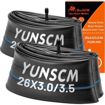 2-PCS 26 x 3.0 Heavy Duty E-Bike Tubes 26X3.0/3.5 AV32mm Schrader Valve 76/89-559 Inner Tubes Compatible with 26 X 3 26 X 3.5 Bike Bicycle Tire Tubes