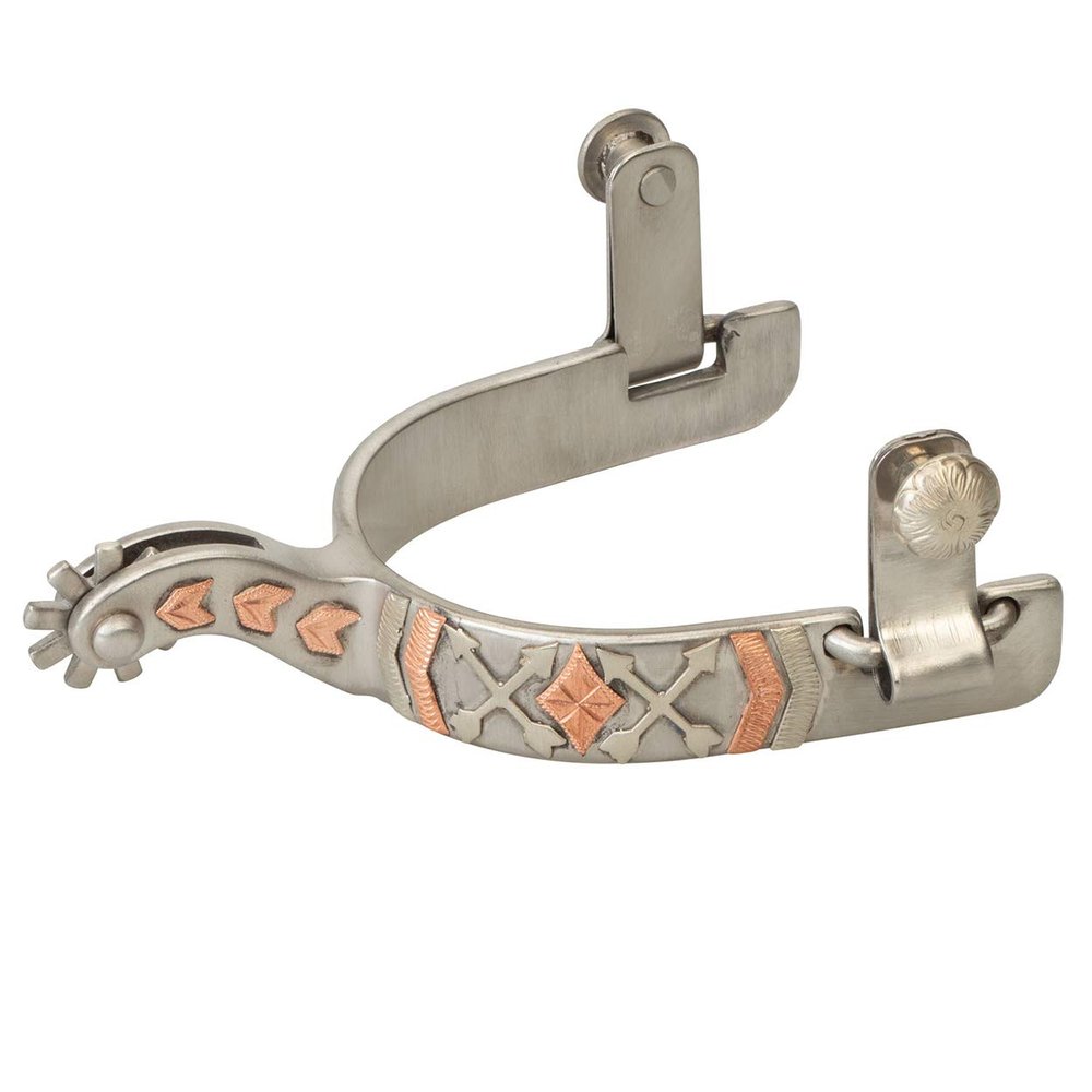 Weaver Leather Ladies' Spur with Arrow Crossing Design, Steel Multi Arrow Crossing