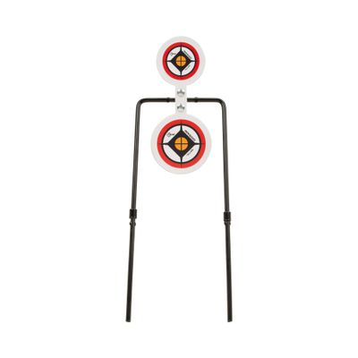 Allen Company EZ Aim Hardrock AR500 Round Spinner Targets & Stand, Rimfire Rounds & Centerfire Pistols, 7.375 W x 23 H inches, White/Red/Black