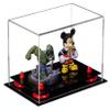 Better Display Cases Versatile Acrylic Clear Display Case - Small Rectangle Box with Red Risers and Black Base 9.5" x 6" x 6.5" (A005, V43) view 1