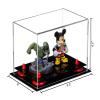 Better Display Cases Versatile Acrylic Clear Display Case - Small Rectangle Box with Red Risers and Black Base 9.5" x 6" x 6.5" (A005, V43) view 2