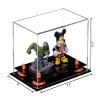 Better Display Cases Versatile Acrylic Clear Display Case - Small Rectangle Box with Orange Risers and Black Base 9.5" x 6" x 6.5" (A005, V43) view 2