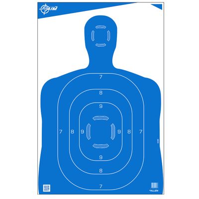 Allen Company 100-Pack EZ-Aim Silhouette Targets for Shooting - Human Body Paper Practice Targets - Gun Range Accessories - 23" x 35"