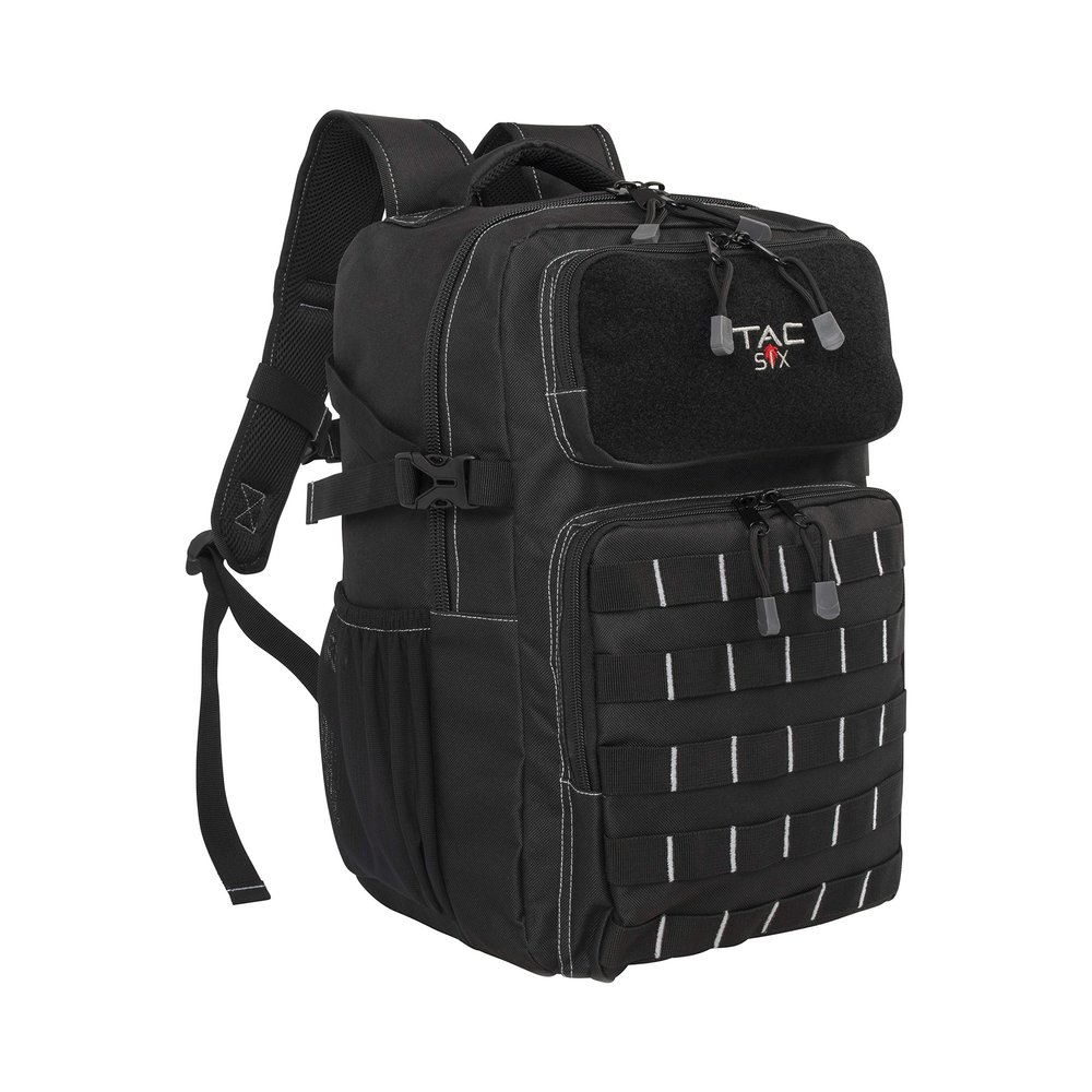 Allen Company Tac-Six Berm Tactical Backpack, Customizable MOLLE Connection System, with Padded Laptop Sleeve, 11 L x 9 W 17 H inches, 1683 cu.in. (27.6 liters), Black, one Size