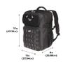 Allen Company Tac-Six Berm Tactical Backpack, Customizable MOLLE Connection System, with Padded Laptop Sleeve, 11 L x 9 W 17 H inches, 1683 cu.in. (27.6 liters), Black, one Size view 2