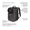 Allen Company Tac-Six Berm Tactical Backpack, Customizable MOLLE Connection System, with Padded Laptop Sleeve, 11 L x 9 W 17 H inches, 1683 cu.in. (27.6 liters), Black, one Size view 3