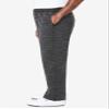 KingSize Men's Big & Tall Fleece Open-Bottom Sweatpants - Tall - 3XL, Black White Heather view 3