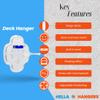 Hella Hangers | Skateboard Deck Hanger | Works with Adhesive Strips | Transparent Floating Hanging Display Mount for Skateboards | Great Gift for Skaters view 4