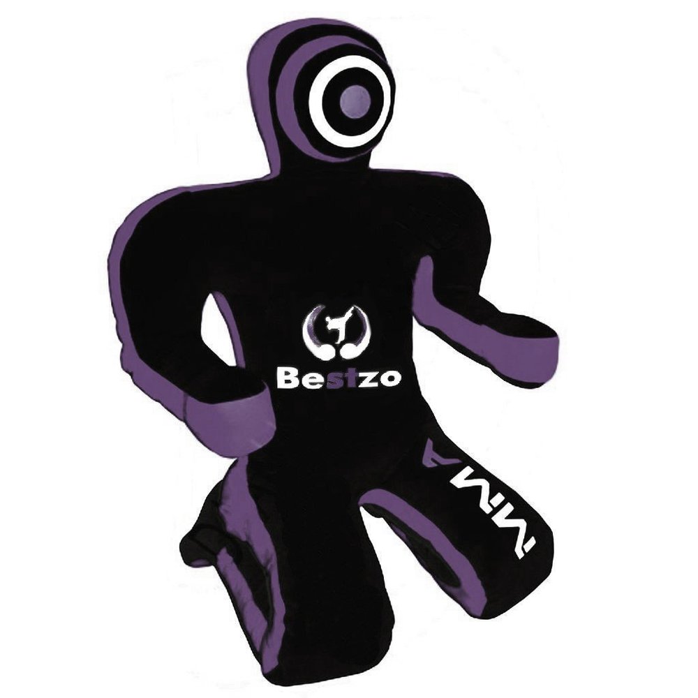 Bestzo MMA Grappling Dummy Brazilian Jiu Jitsu Dummy Wrestling Grappling BJJ Dummy Black, Judo Punching Bag Throwing Dummy for Karate, Boxing Training (Synthetic Leather Purple, 59 in (5 ft))