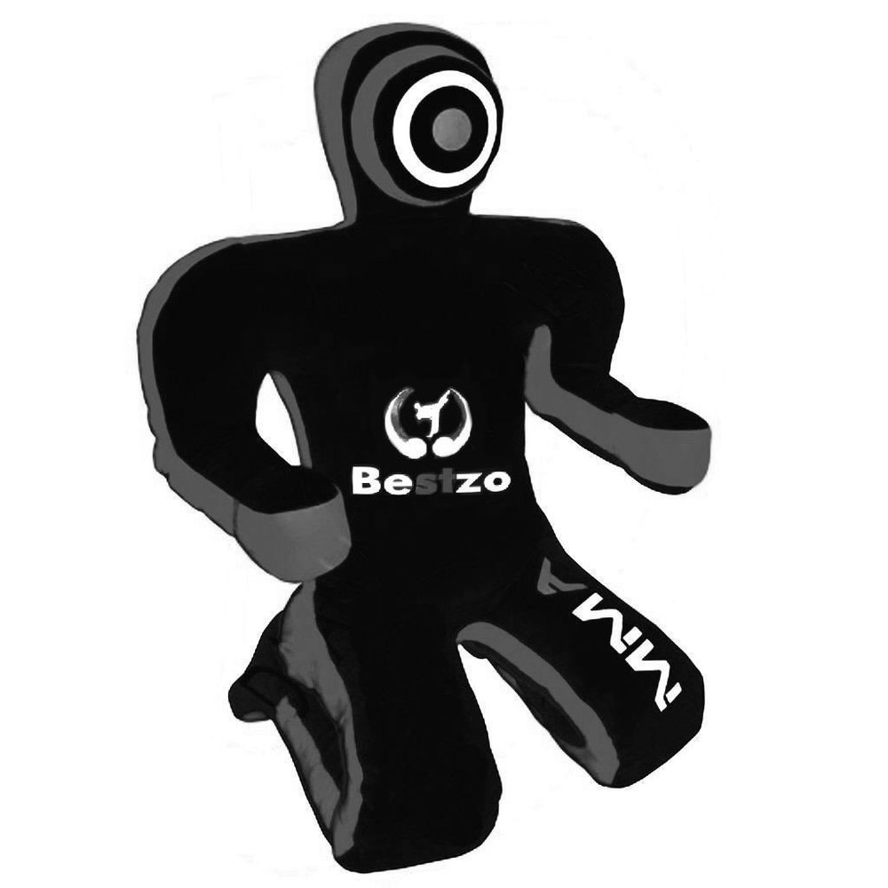 Bestzo MMA Grappling Dummy - Brazilian Jiu Jitsu & Wrestling Training Aid (Synthetic Leather, Gray, 48 in)