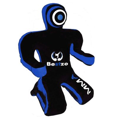Bestzo MMA Grappling Dummy - Brazilian Jiu Jitsu & Wrestling Training Aid (Synthetic Leather Blue, 48 in (4 ft))