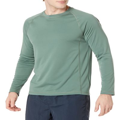 Amazon Essentials Men's Long-Sleeve Quick-Dry UPF 50 Swim Tee, Green, Small