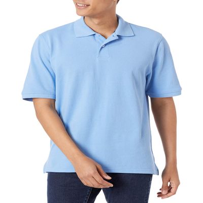 Amazon Essentials Men's Regular-Fit Cotton Pique Polo Shirt (Available in Big & Tall), French Blue, X-Small