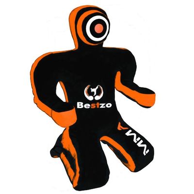 Bestzo MMA Grappling Dummy - Brazilian Jiu Jitsu & Wrestling Training Dummy (Synthetic Leather Orange, 48 in (4 ft))