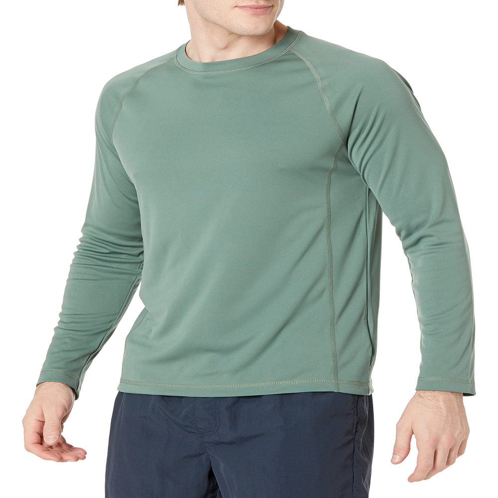 Amazon Essentials Men's Long-Sleeve Quick-Dry UPF 50 Swim Tee, Green, Large