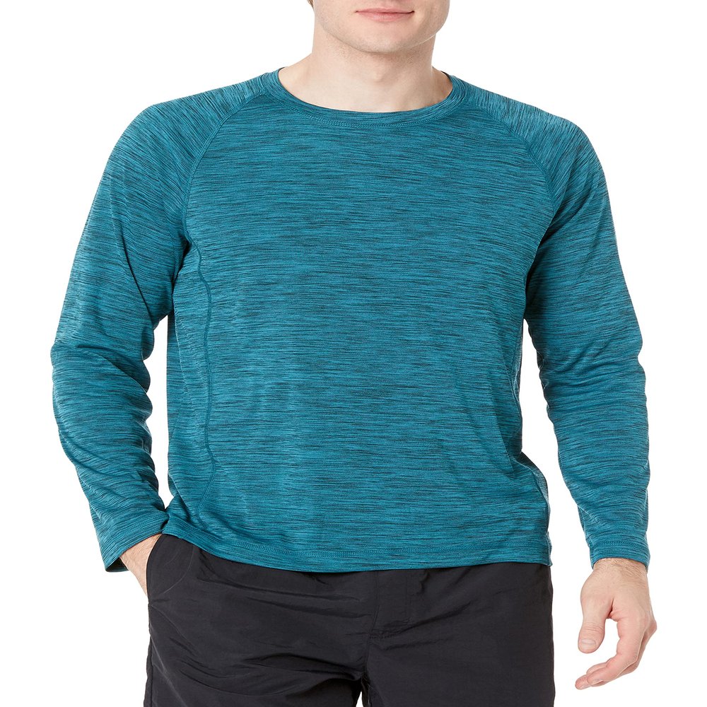Amazon Essentials Men's Long-Sleeve Quick-Dry UPF 50 Swim Tee, Teal Blue, Medium