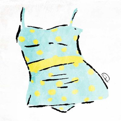 Posterazzi PDXONRC061B2SMALL Vintage Swimsuit Pastel 2 OnRei Poster Print, 18 x 24, Multicolor