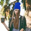 4 Pack Plain Long Cuffed Unisex Beanies Skullies for Men and Women (Royal Blue) view 2