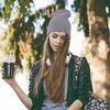 6 Pack Plain Long Cuffed Beanie for Mens and Womens Skulls (Light Grey) view 2