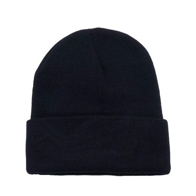 6 Pack Plain Long Cuffed Beanie for Mens and Womens Skulls (Black)