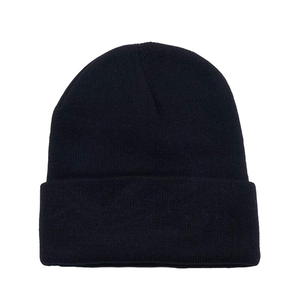 6 Pack Plain Long Cuffed Beanie for Mens and Womens Skulls (Black)
