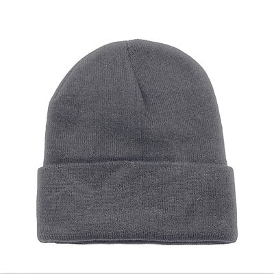 6 Pack Plain Long Cuffed Beanie for Mens and Womens Skulls (Dark Grey)